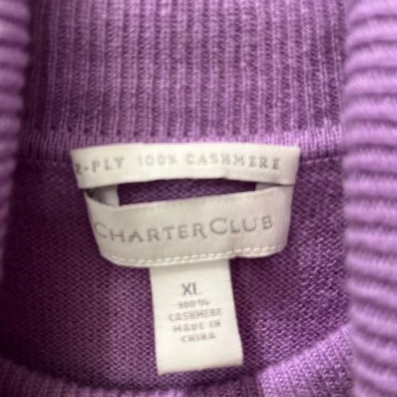 Charter Club Lavender Cowl Neck Sweater - Picture 4 of 8